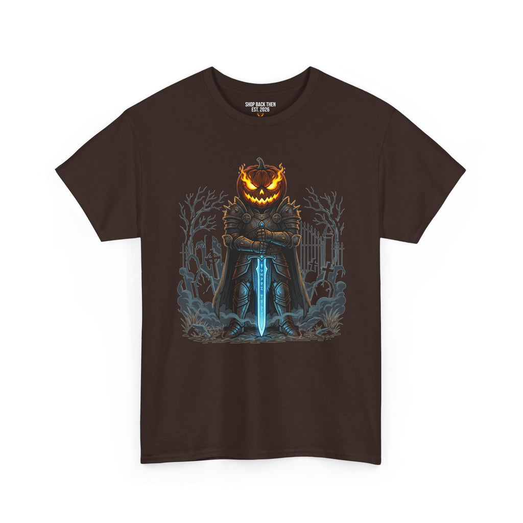 Halloween Pumpkin Head T-Shirt — Jack-O'-Lantern Knight Graphic Tee