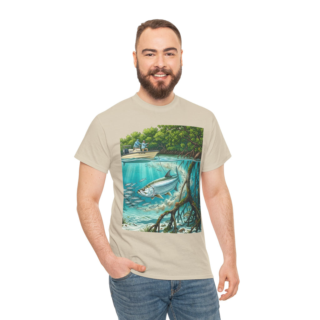 Fishing T-Shirt — "Back-Bay Rebel" Mangrove Born Graphic Tee