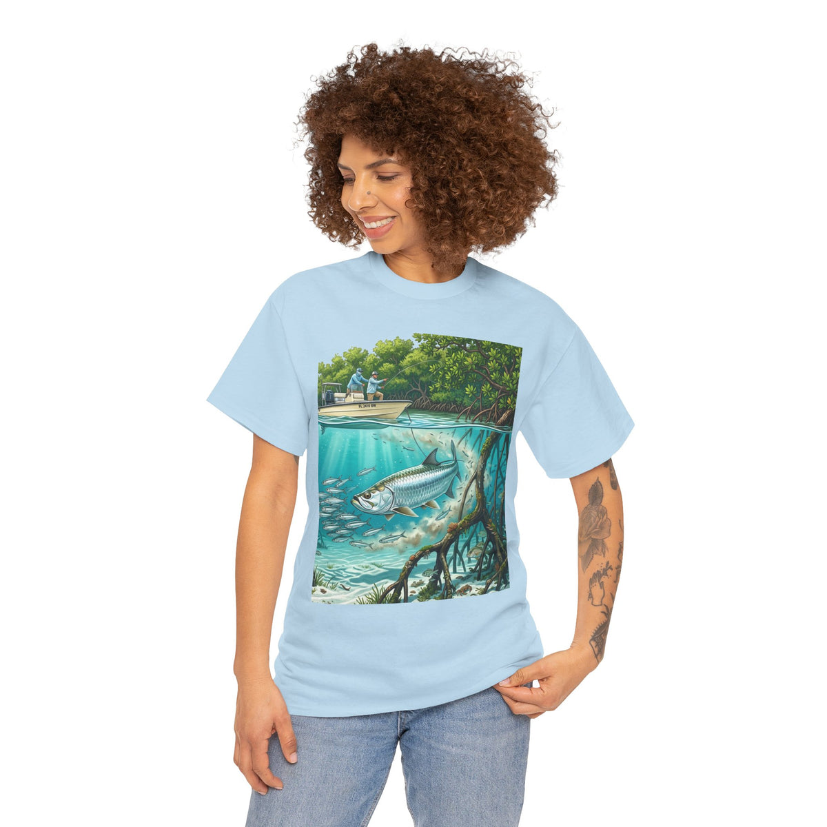 Fishing T-Shirt — "Back-Bay Rebel" Mangrove Born Graphic Tee