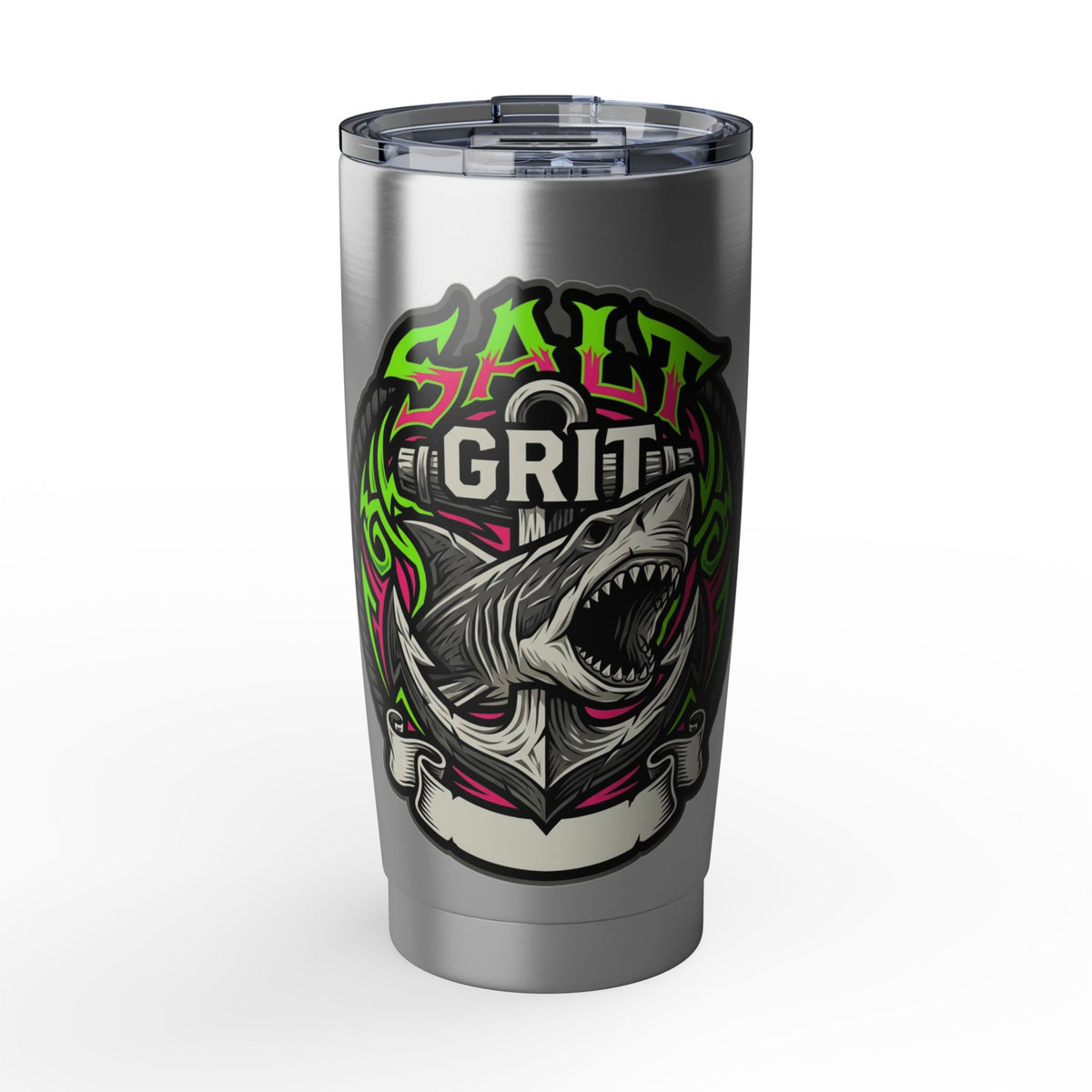 Salt & Grit Shark 20oz Tumbler — Insulated Stainless Travel Cup