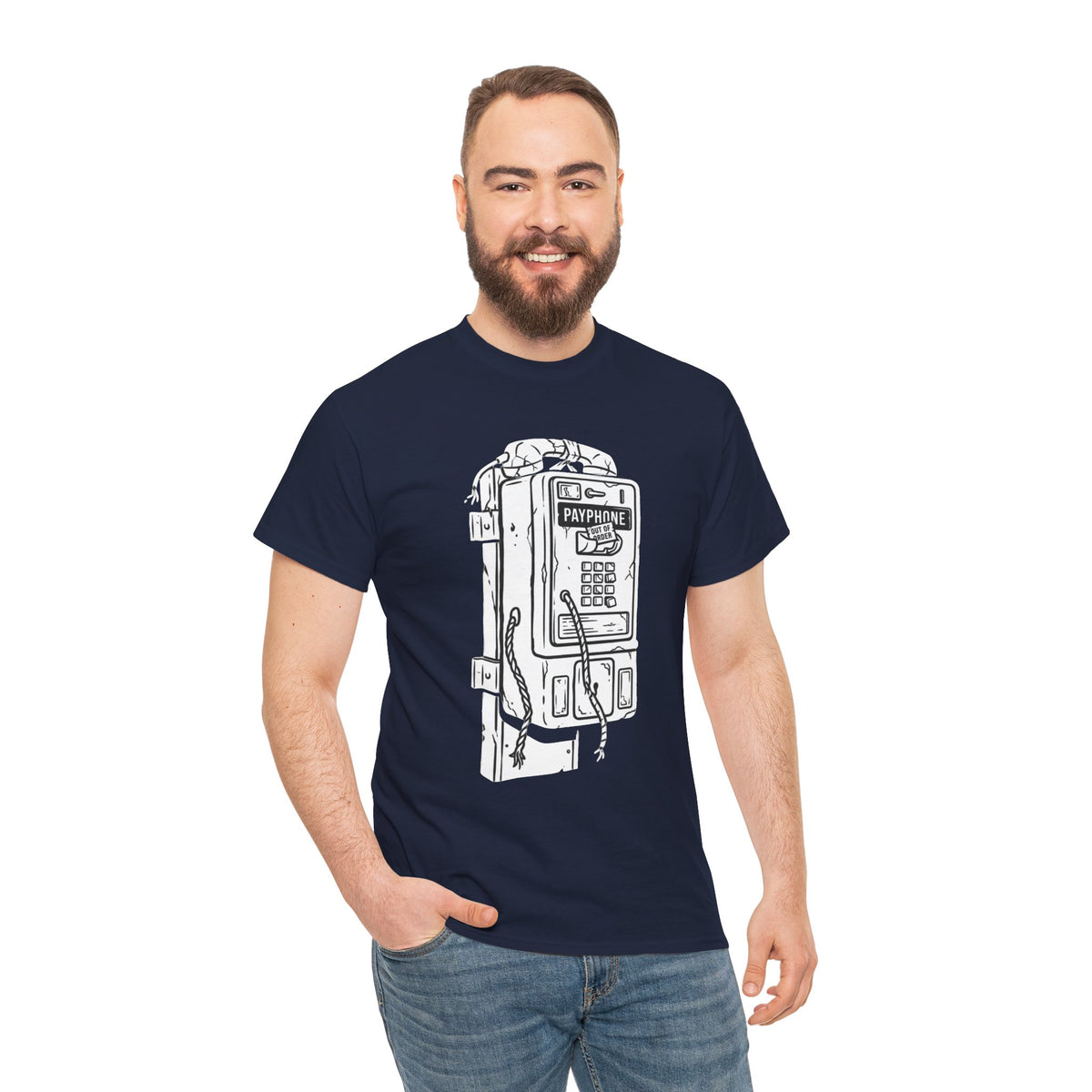 Retro Payphone T‑Shirt — "Back in the Day We Were Free Not Tracked" Vintage Camera Tee