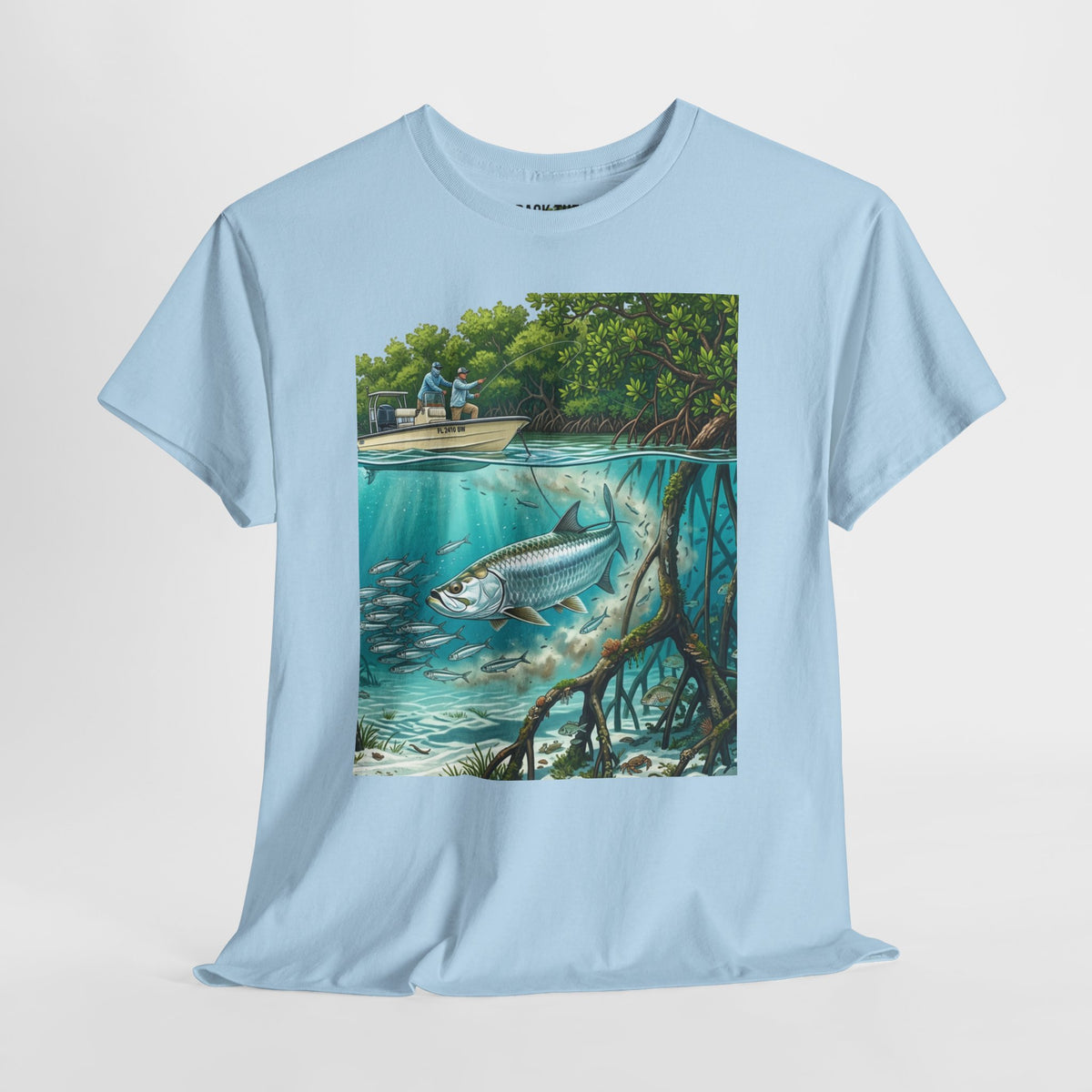 Fishing T-Shirt — "Back-Bay Rebel" Mangrove Born Graphic Tee