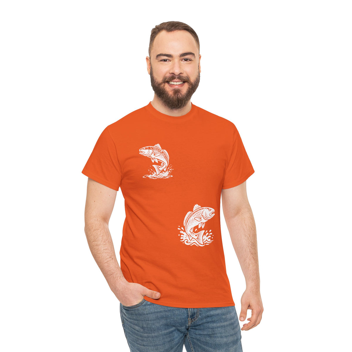 Go Track a Redfish Tee — Fishing Graphic T-Shirt with 'The Apps Are Tracking You' Slogan