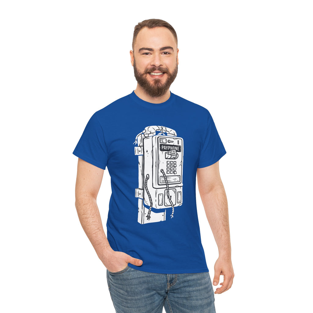 Retro Payphone T‑Shirt — "Back in the Day We Were Free Not Tracked" Vintage Camera Tee