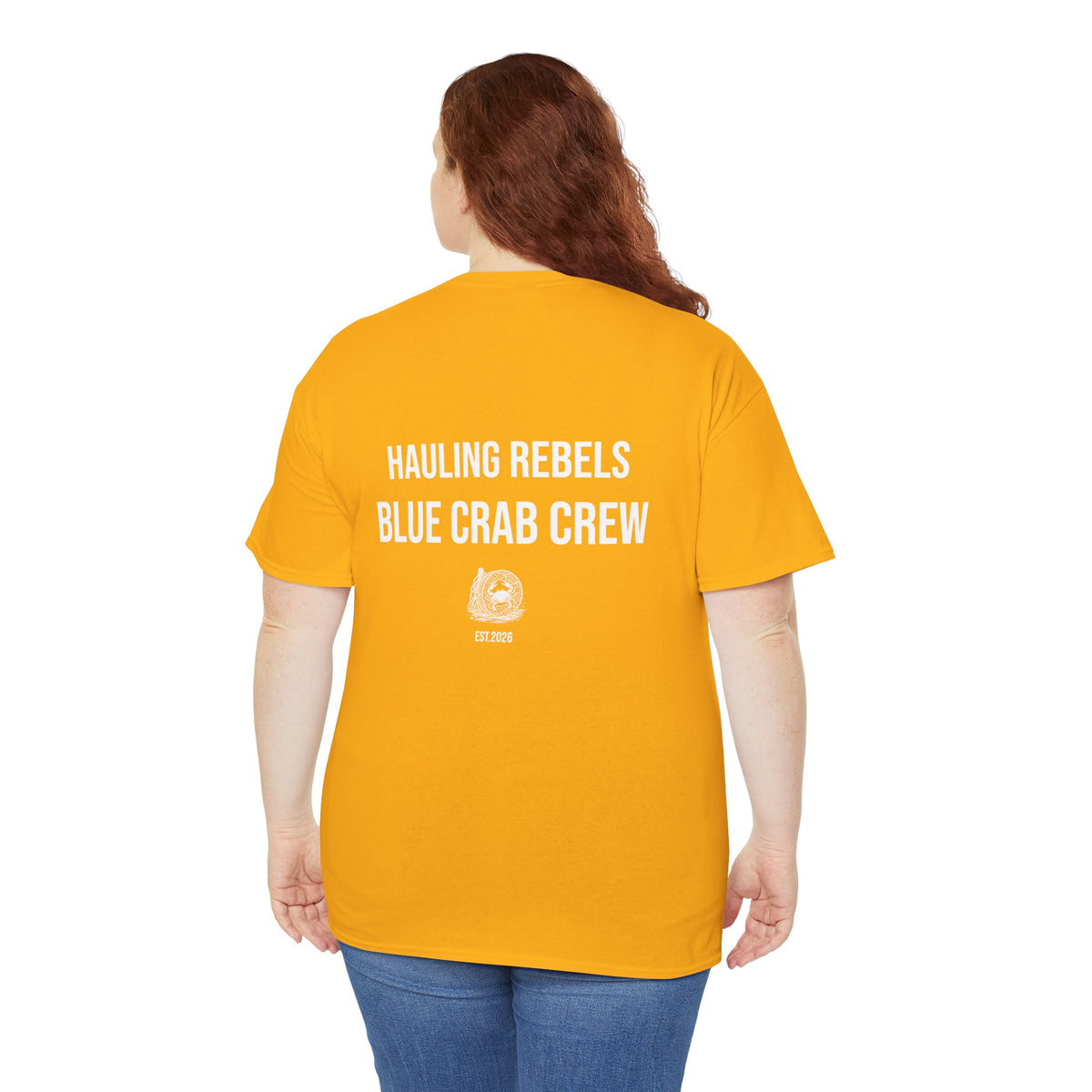 Crab Crew Graphic Tee — "Hauling Rebels Blue Crab Crew" Cotton T-Shirt