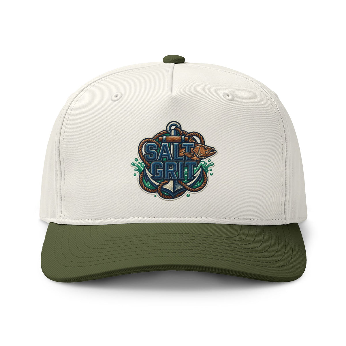Salt & Grit Two-Tone Cap — Nautical Anchor Embroidered Trucker Hat