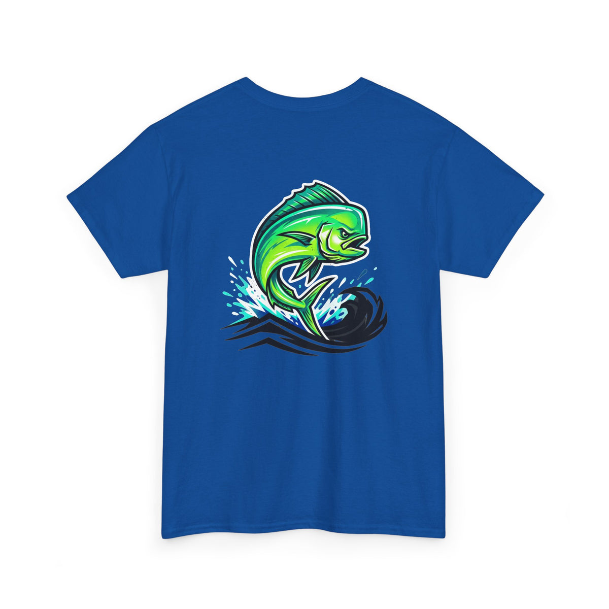 Mahi-Mahi Fishing Tee — “Salt Grit” Logo Front & Leaping Fish Back