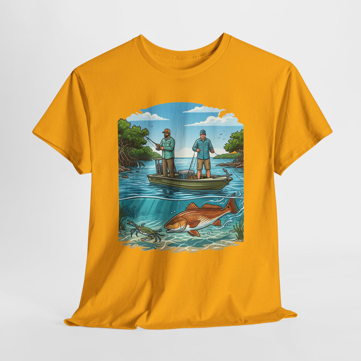 Fishing Tee — "Tracking the Tide, Living the Past" Graphic Shirt