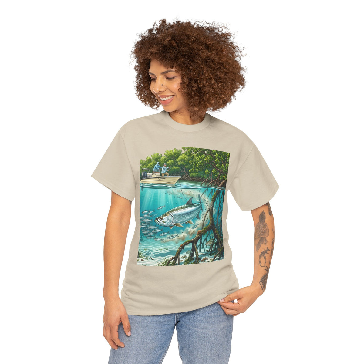 Fishing T-Shirt — "Back-Bay Rebel" Mangrove Born Graphic Tee