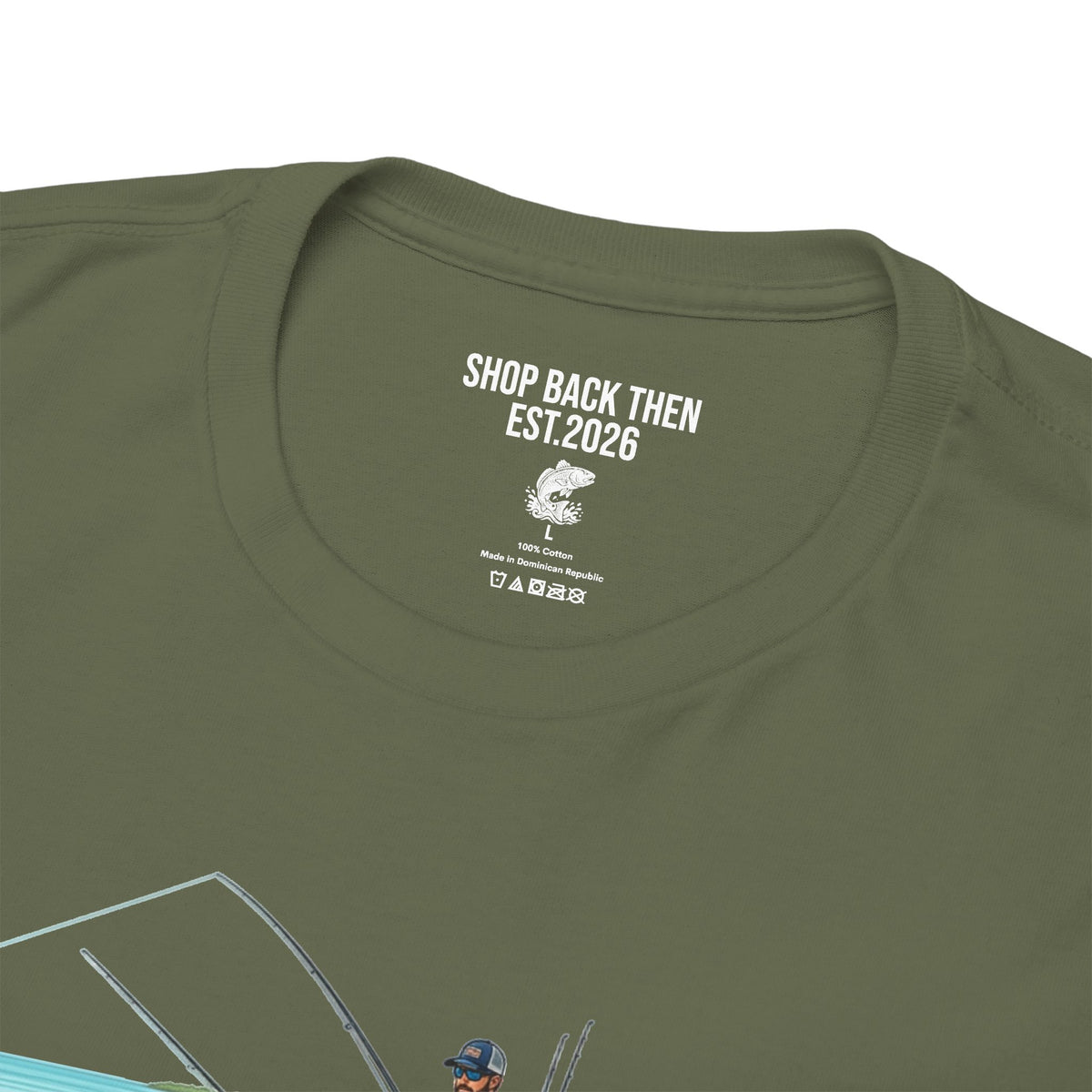Fishing Boat Scene T‑Shirt — Vintage Underwater Trout Illustration