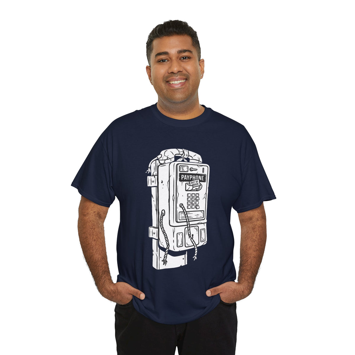 Retro Payphone T‑Shirt — "Back in the Day We Were Free Not Tracked" Vintage Camera Tee