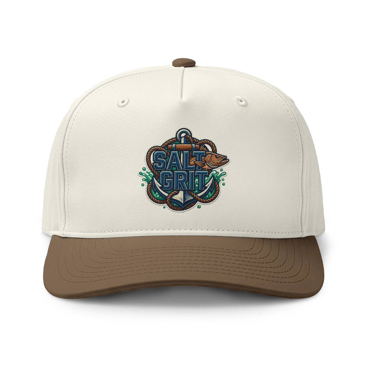 Salt & Grit Two-Tone Cap — Nautical Anchor Embroidered Trucker Hat