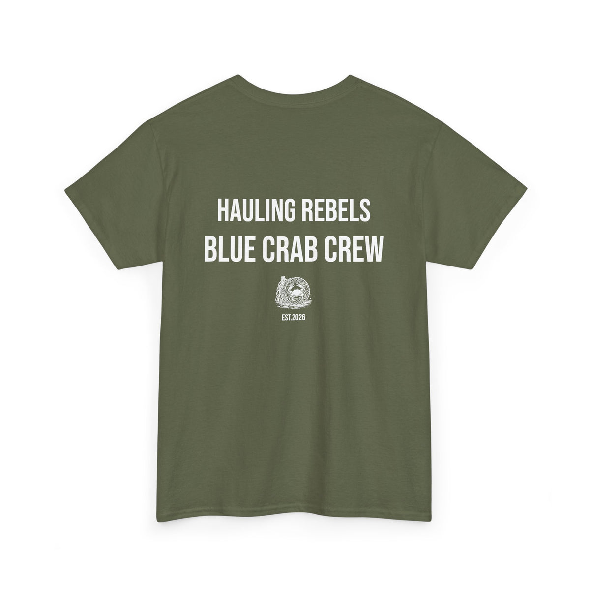 Crab Crew Graphic Tee — "Hauling Rebels Blue Crab Crew" Cotton T-Shirt