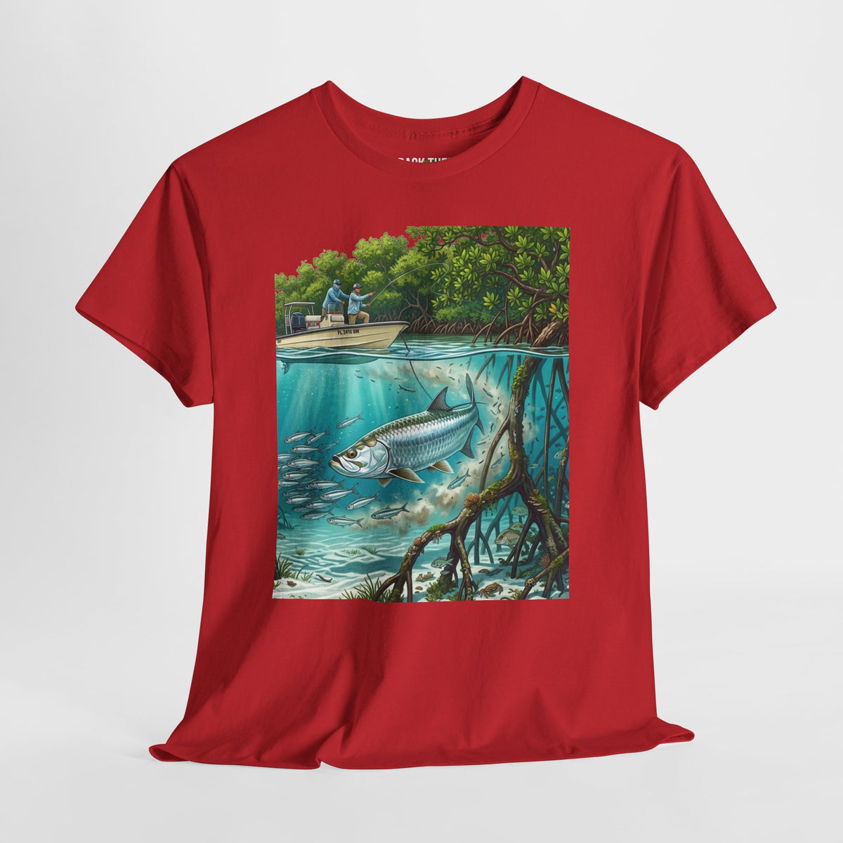 Fishing T-Shirt — "Back-Bay Rebel" Mangrove Born Graphic Tee