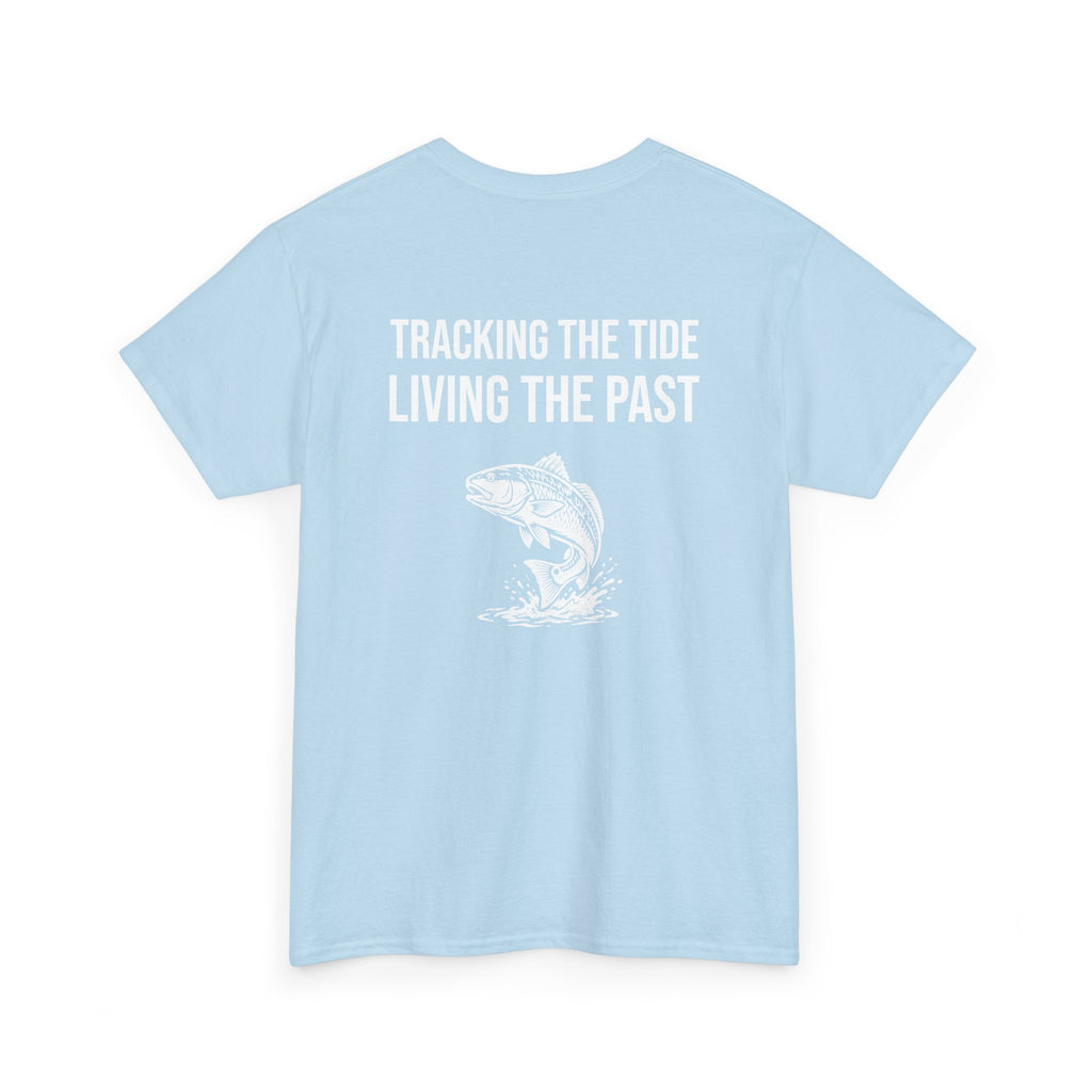 Fishing Tee — "Tracking the Tide, Living the Past" Graphic Shirt