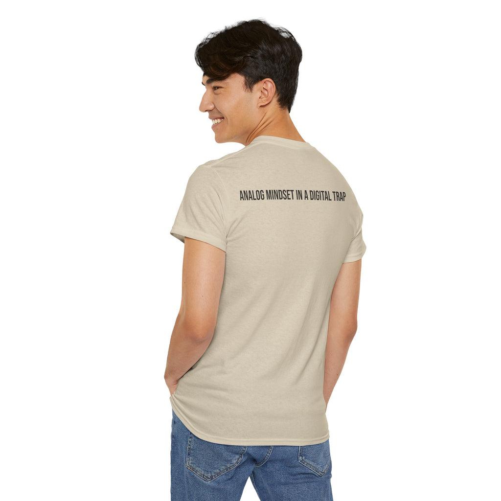 Retro Beeper Tee — “ANALOG MINDSET IN A DIGITAL TRAP” Vintage Pager Graphic Shirt