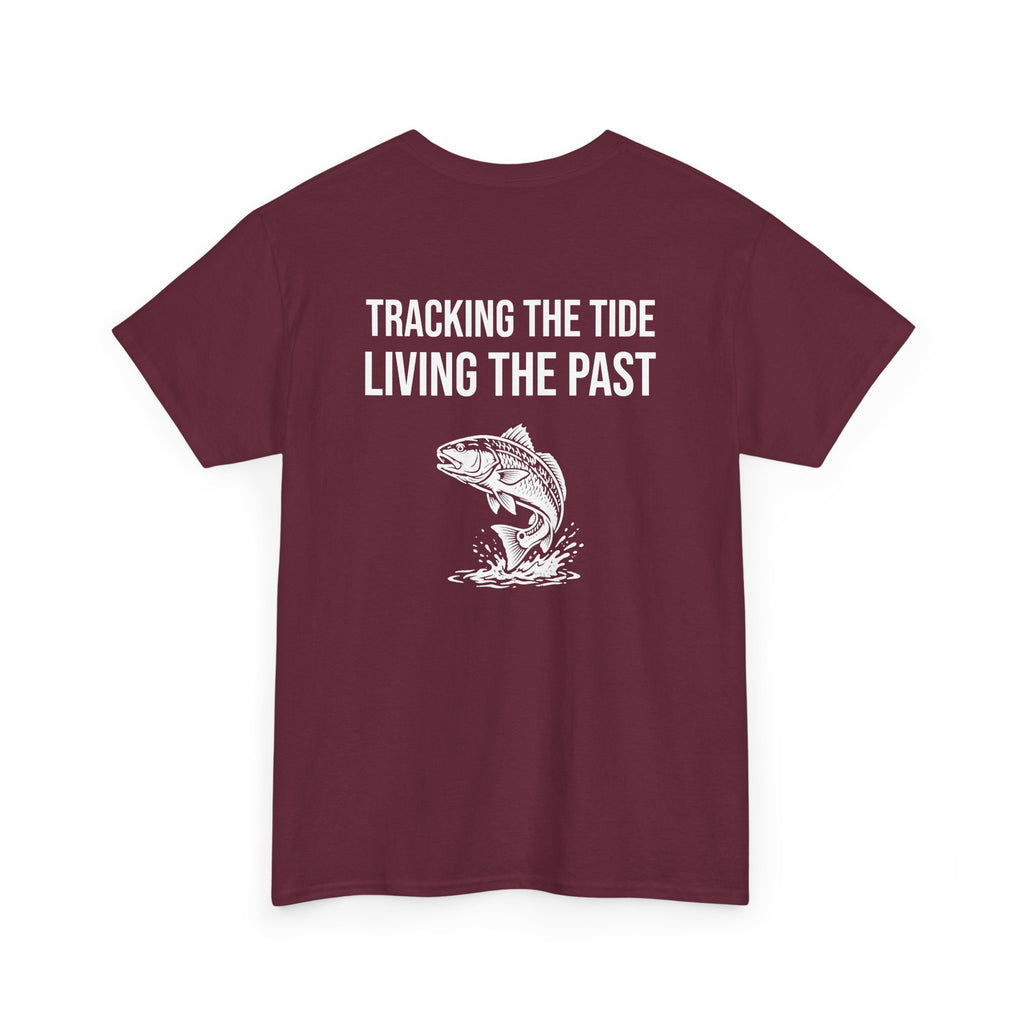 Fishing Tee — "Tracking the Tide, Living the Past" Graphic Shirt