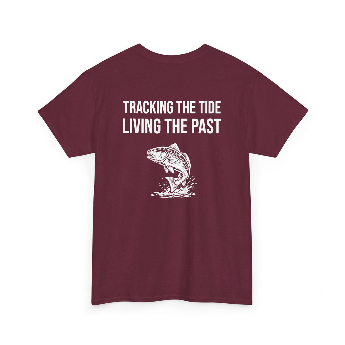 Fishing Tee — "Tracking the Tide, Living the Past" Graphic Shirt