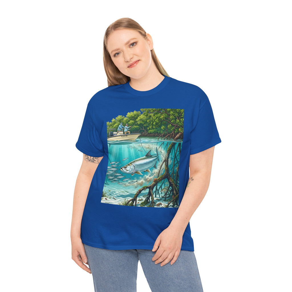 Fishing T-Shirt — "Back-Bay Rebel" Mangrove Born Graphic Tee