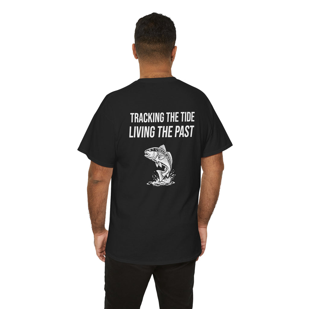 Fishing Tee — "Tracking the Tide, Living the Past" Graphic Shirt