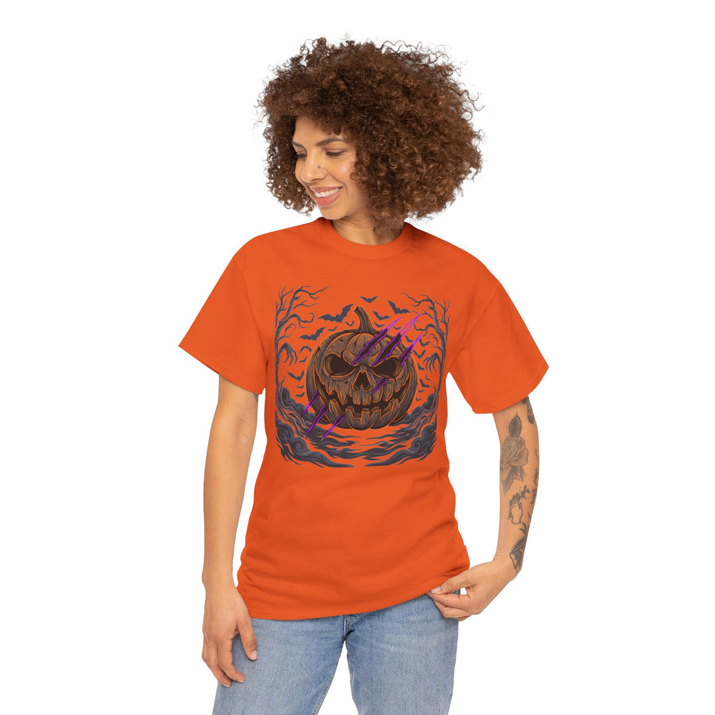 Jack-O'-Lantern Horror Tee — Creepy Pumpkin Gothic Halloween Shirt