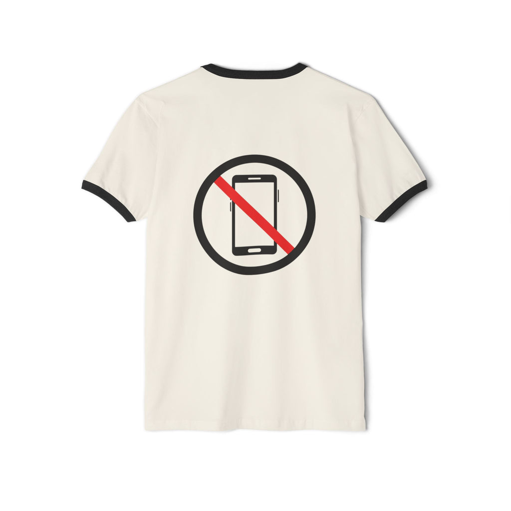 Ringer T-Shirt "I Miss The Days When The Only Thing Vibrating..." – No Phone Graphic