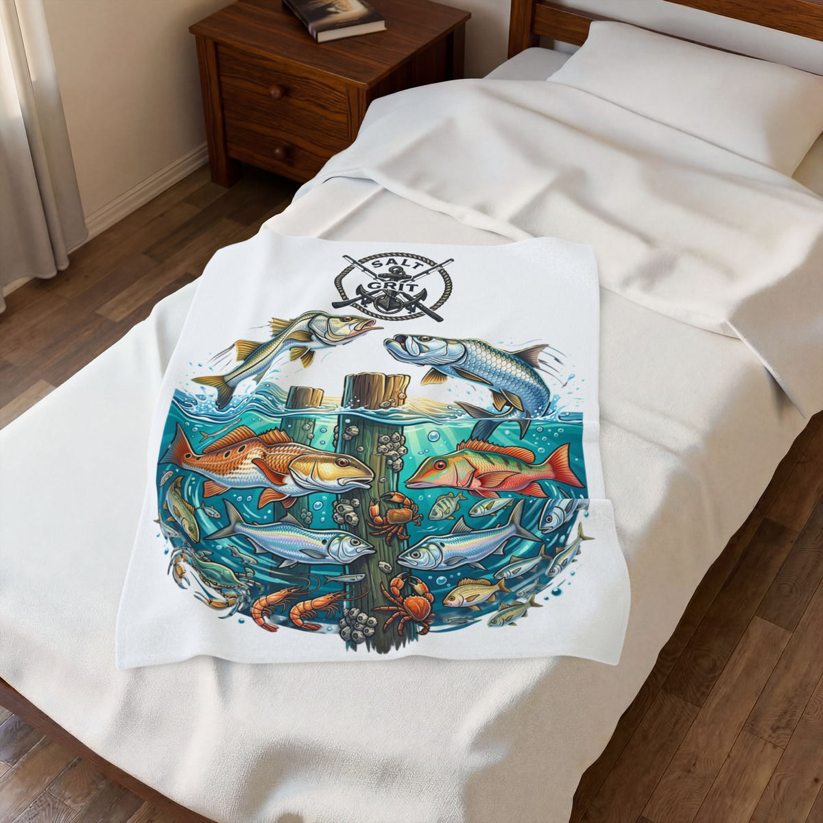Salt & Grit Fishing Blanket – Coastal Fish Throw