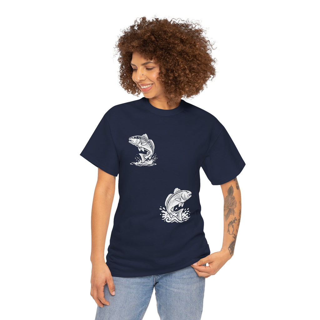 Go Track a Redfish Tee — Fishing Graphic T-Shirt with 'The Apps Are Tracking You' Slogan