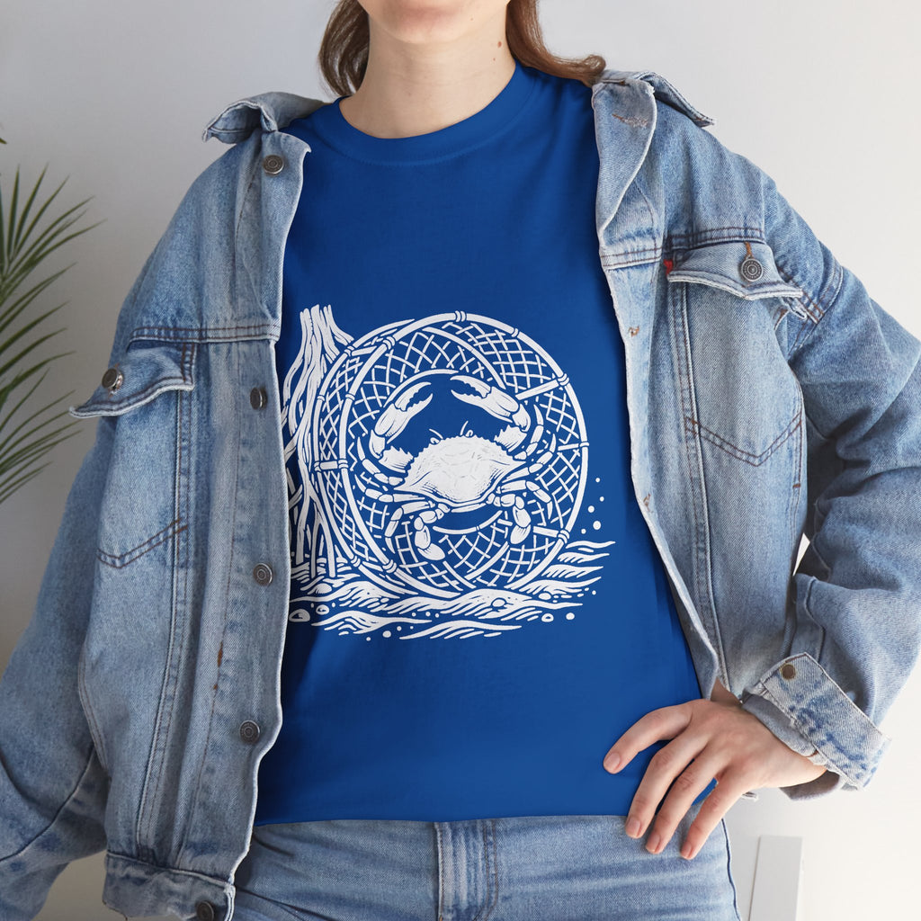 Crab Crew Graphic Tee — "Hauling Rebels Blue Crab Crew" Cotton T-Shirt