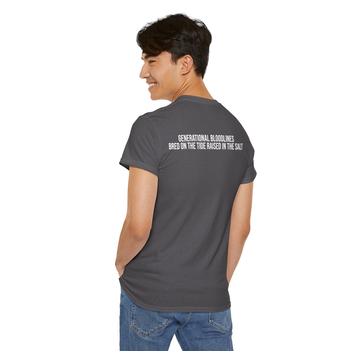 Fishing Family Tee — 'Generational Bloodlines, Bred on the Tide, Raised in the Salt' Graphic