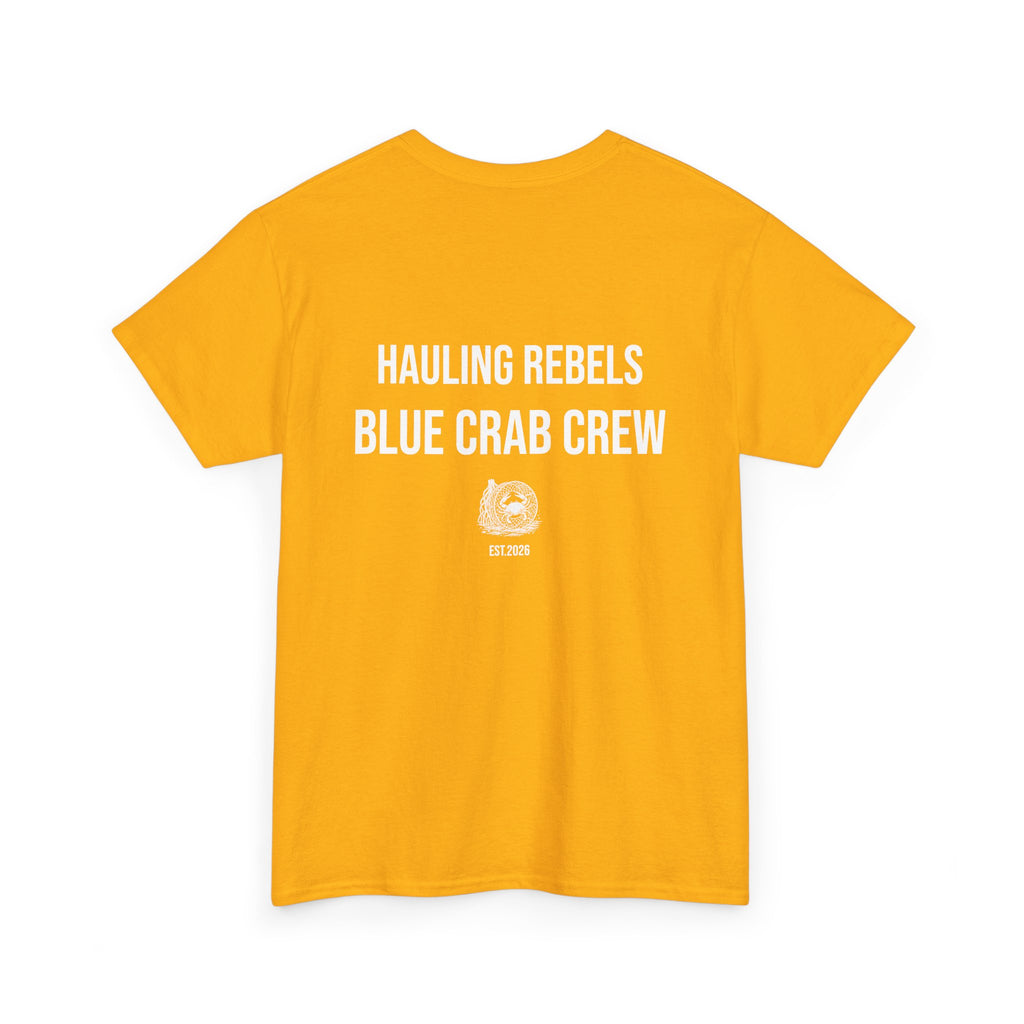Crab Crew Graphic Tee — "Hauling Rebels Blue Crab Crew" Cotton T-Shirt