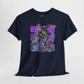 Skull Skateboarder Tee — Retro Neon Punk Skateboarding Shirt